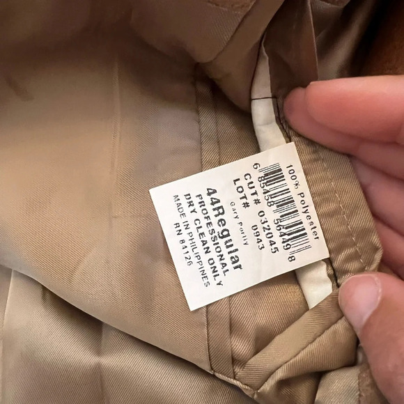 Bert Pulitzer size 44 regular camel colored supra suede sports coat polyester - Picture 5 of 8